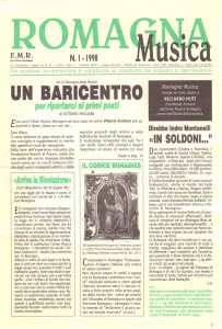 Romagna Musica, rivista dell’Ente Musica Romagna, copertina del numero 1, 1998.