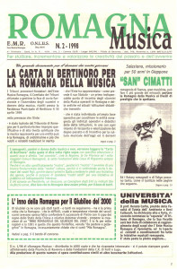 Romagna Musica, rivista dell’Ente Musica Romagna, copertina del numero 2, 1998.